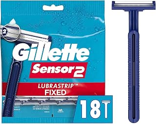 Gillette Sensor2 Fixed Head Men's Disposable Razors, 18 Count