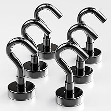 X-Bet Magnetic Hooks - Heavy Duty Neodymium Magnetic Hooks for Cruise Cabins (6 Stück Schwarz, 12.2 Kg)