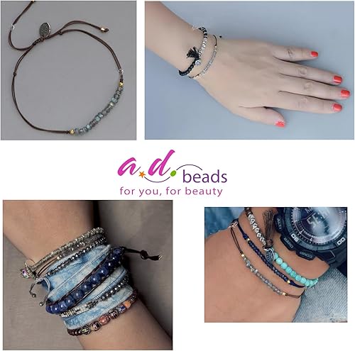 Miniatura 4 de AD Beads Piedra preciosa natural de corte de diamante microfacetada redonda tamaño bebé pequeño 0.157 in redondo pequeño para bricolaje collar