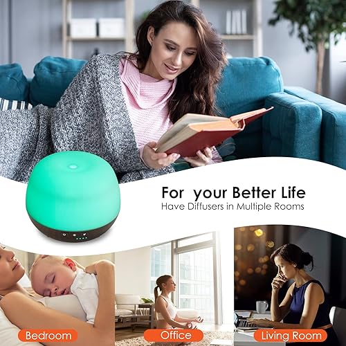 Miniatura 4 de Difusores de aceite esencial, difusores de 16.9 fl oz para aceites esenciales, para habitación grande, hogar, difusor de aceite de aromaterapia con