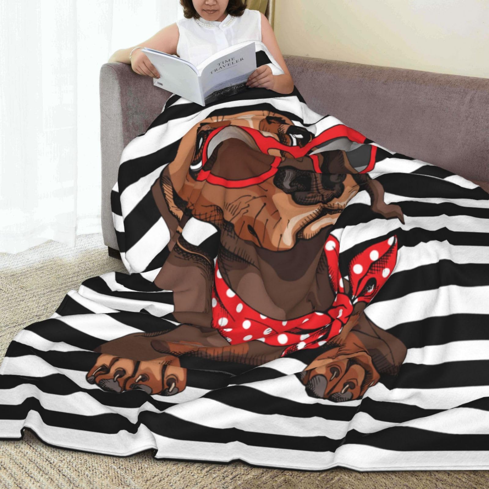 Dackel-Decke Mit Wiener-Hund-Motiv – Weiches Flanell, 5 Größen (bis 308x228 Cm), Waschbar