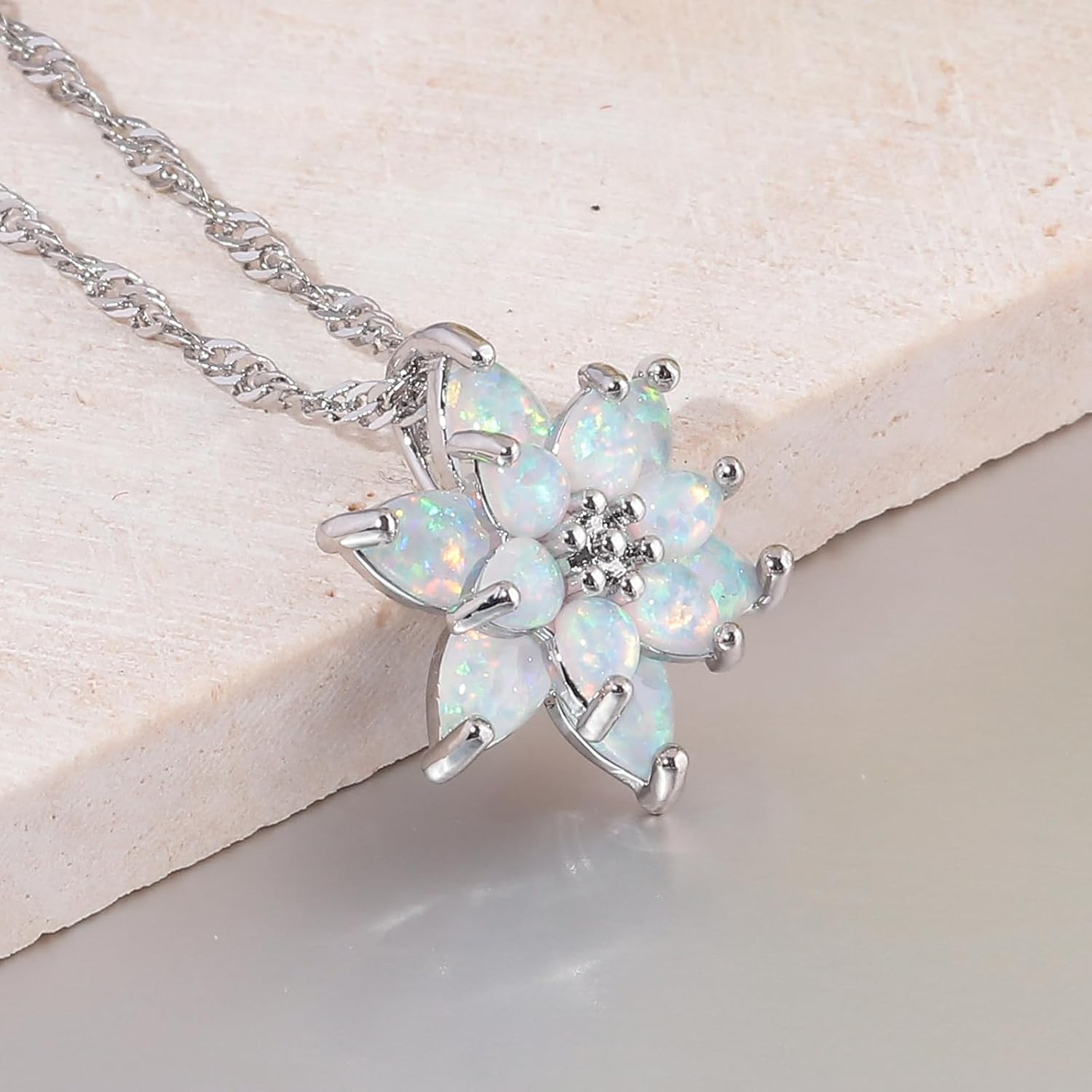 CiNily Opal Pendant Necklace Gold Plated Opal Jewelry Gifts for Women Girls Gemstone Necklaces - Image 5