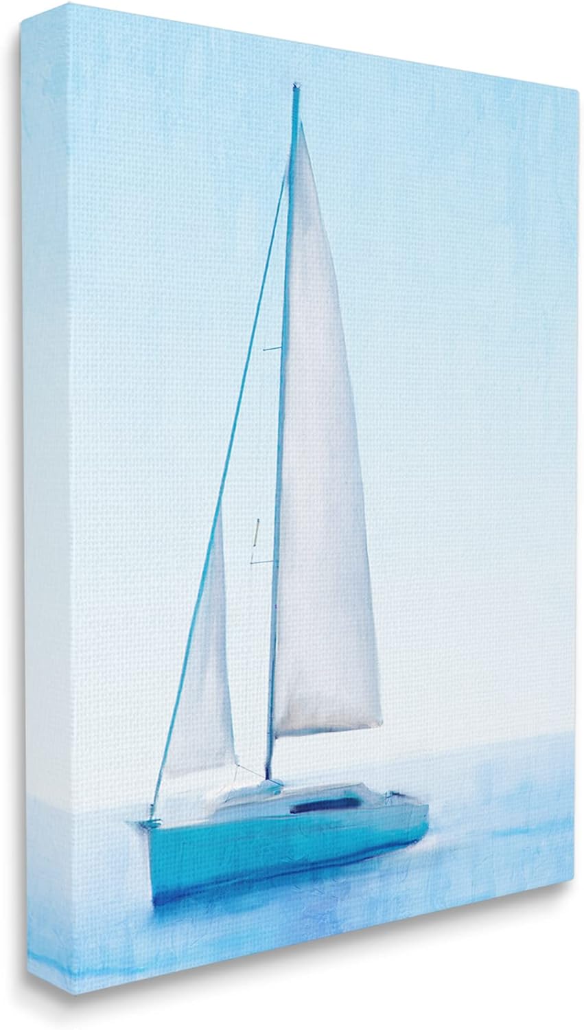 16" x 20" Blue Ocean Sailboat Canvas Wall Art