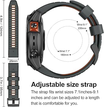 26mm Watch Strap for Fenix 8 51mm/7X Pro/6X Pro/5X Plus/7X/6X/5X