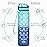 Enerbone 32 oz Water Bottle, Leakproof BPA & Toxic Free, Motivational Water Bottle with Times to Drink and Straw, Fitness Sports Water Bottle with Strap for Office, Gym, Outdoor Sports, Green-Blue