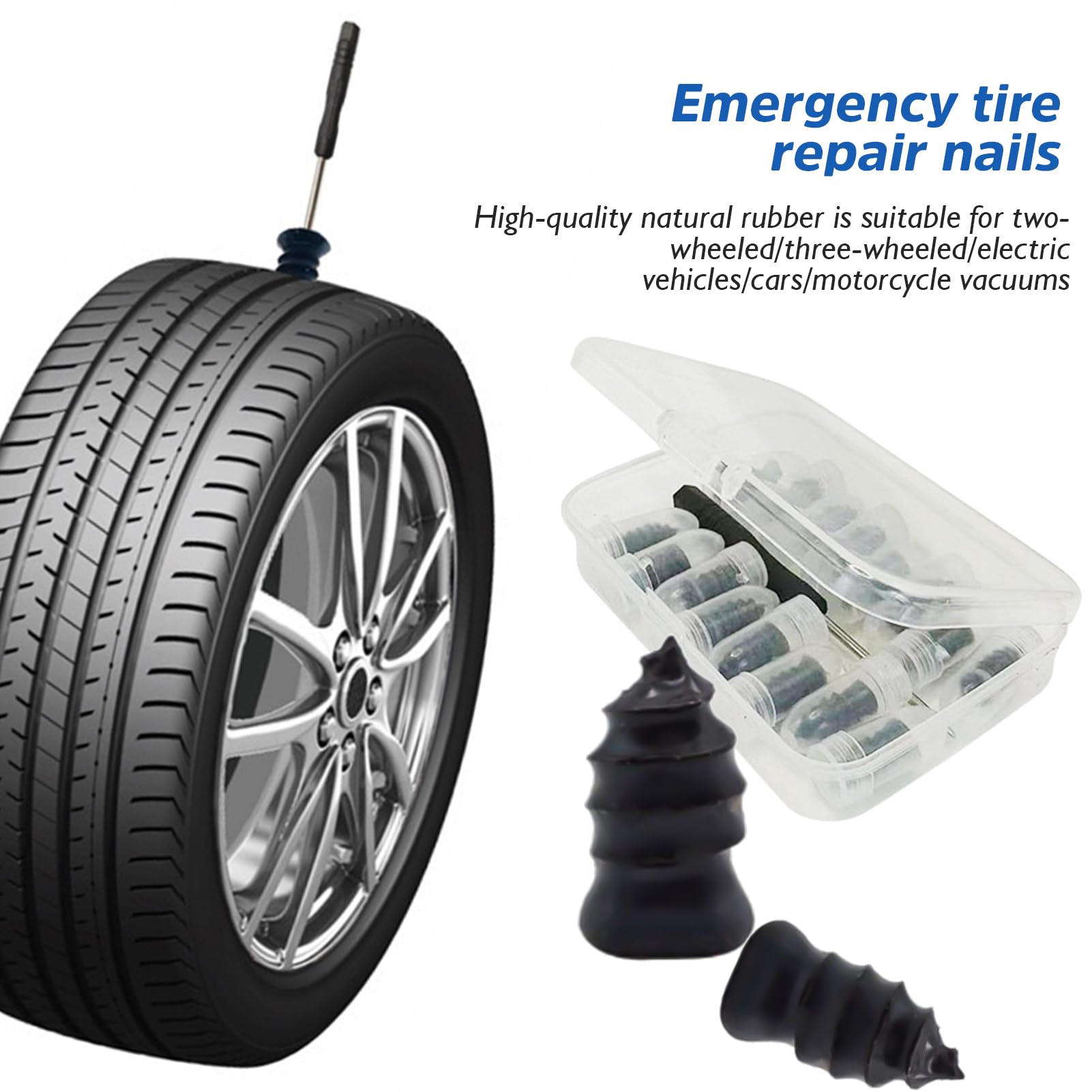 Kit Riparazione Pneumatici Auto E Moto | 21 Viti Sottovuoto | Per Forature Tubeless | Facile E Veloce