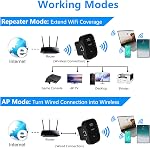 WiFi Extender, Aigital WiFi Booster, WiFi Repeater,WiFi Range Extenders for Home,Internet Wireless Signal Booster with Ethernet Port, Multiple Device Support, Quick Setup