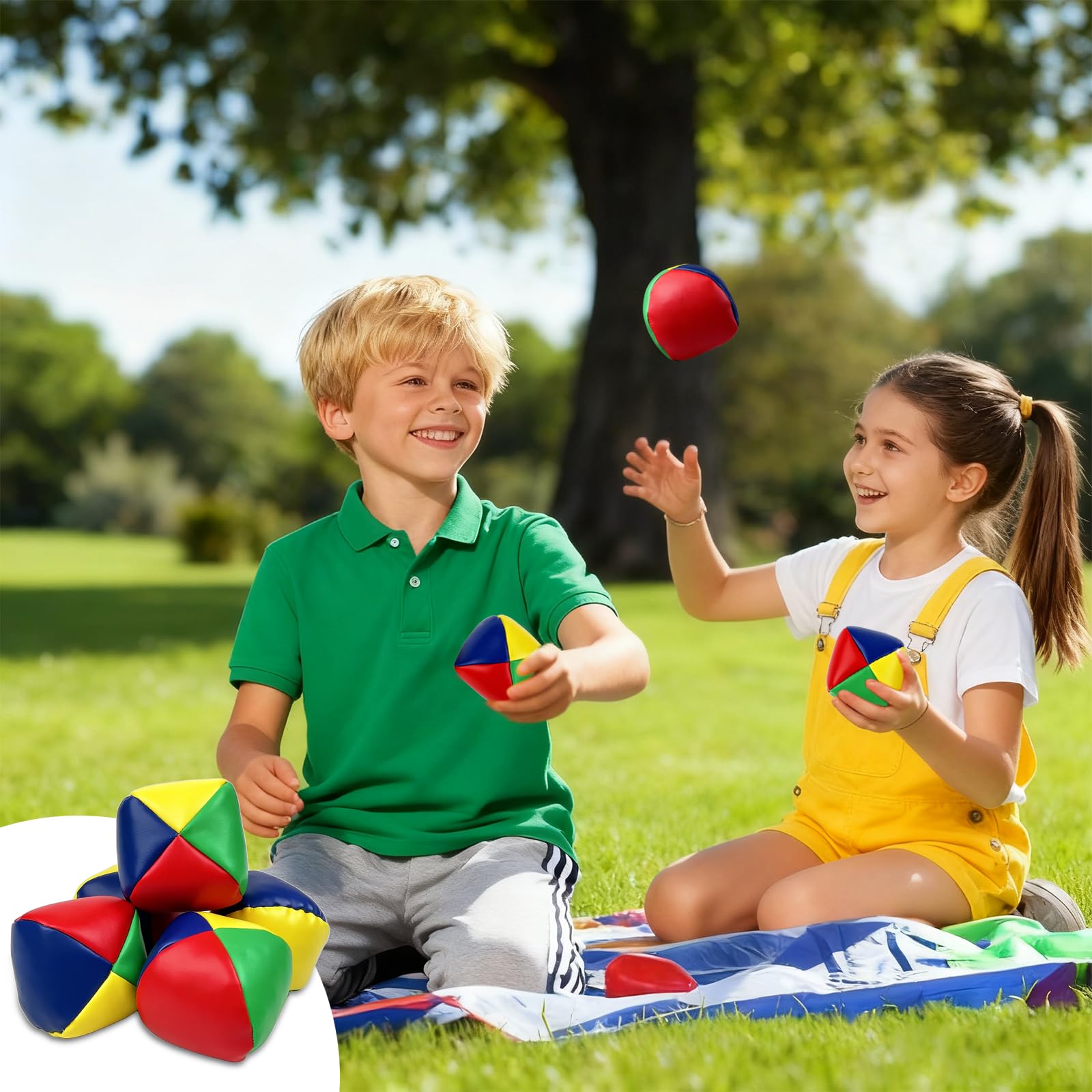 Set di 5 Palline da Giocoleria, Palline Impermeabile Giocoliere da 55 mm, Palle Sostenibile, Morbida, Gioco di Abilità Circo, per Principianti, Bambini e Adulti, Colorate