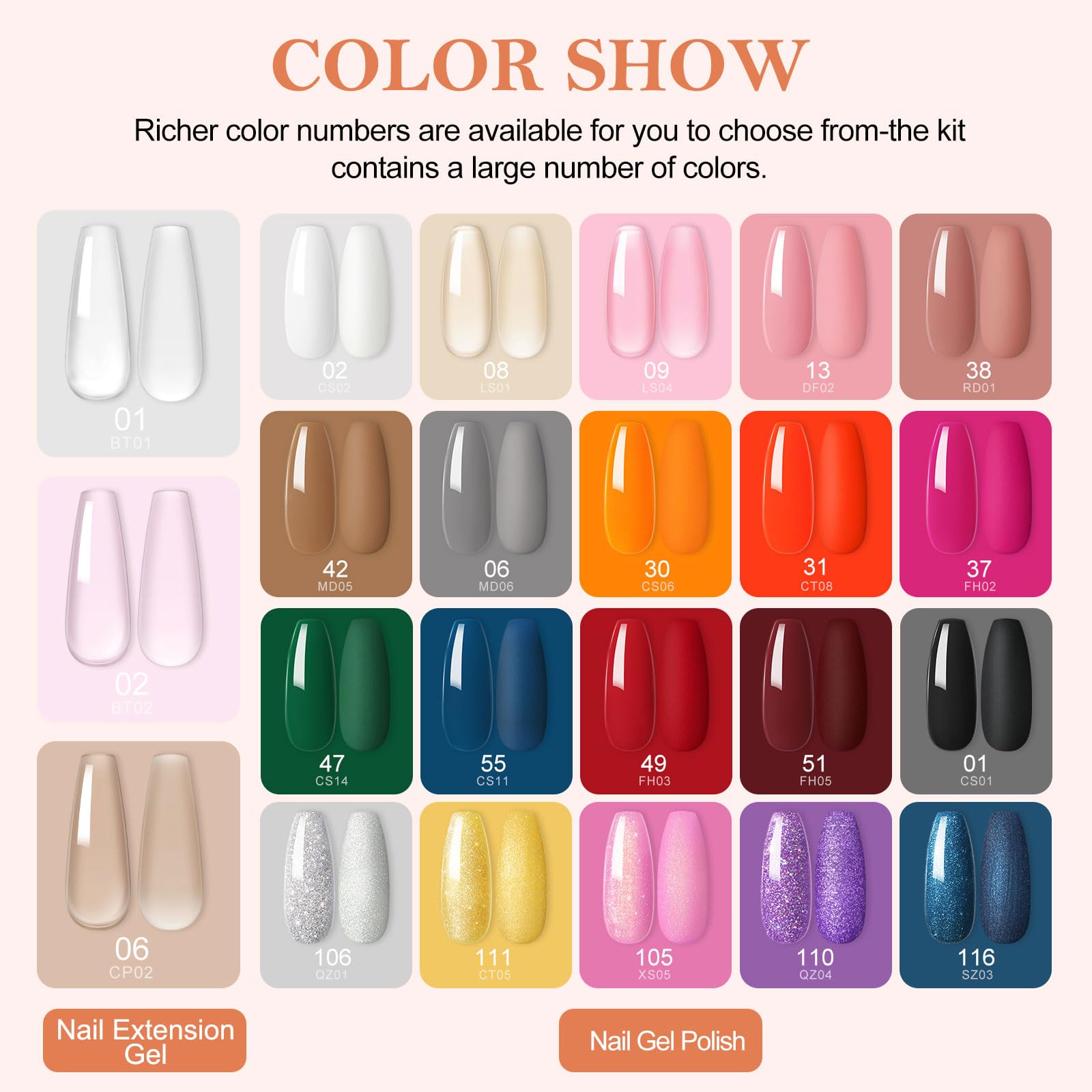 COSCELIA Kit Semipermanente Unghie con lampada UV, 20 Colori Smalto Unghie e 3 PCS Estensione Gel Kit Ricostruzione Unghie Gel Completo con Base y Top Coat Regali per Donne