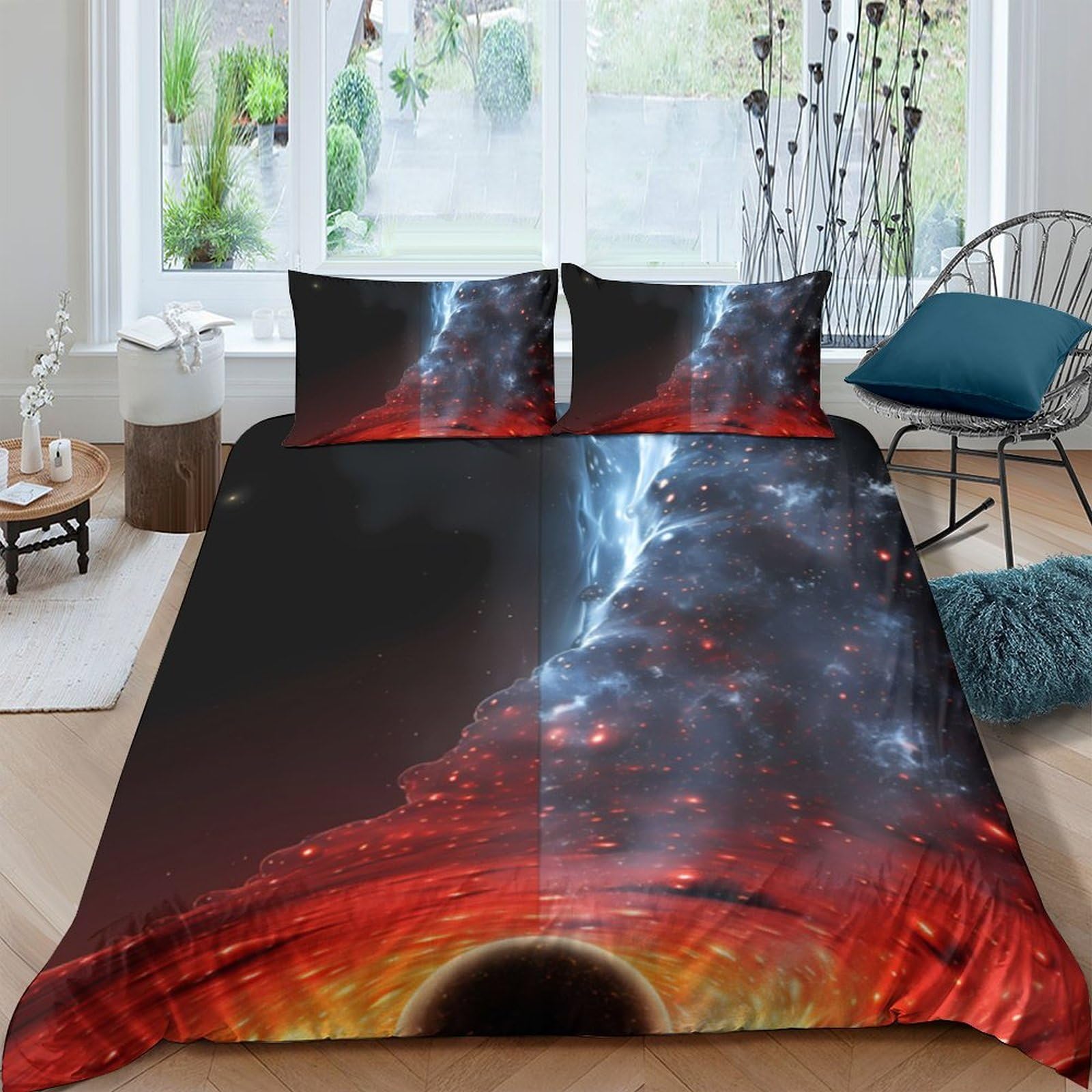 Ctjqhvkz Style-9 3D Printed Fitted Sheet Microfiber Galaxy Starry Sky Bed Cover For Bedroom And Dorm Room Protection With Anti-Slip Fixed Edges Single（135X200cm）