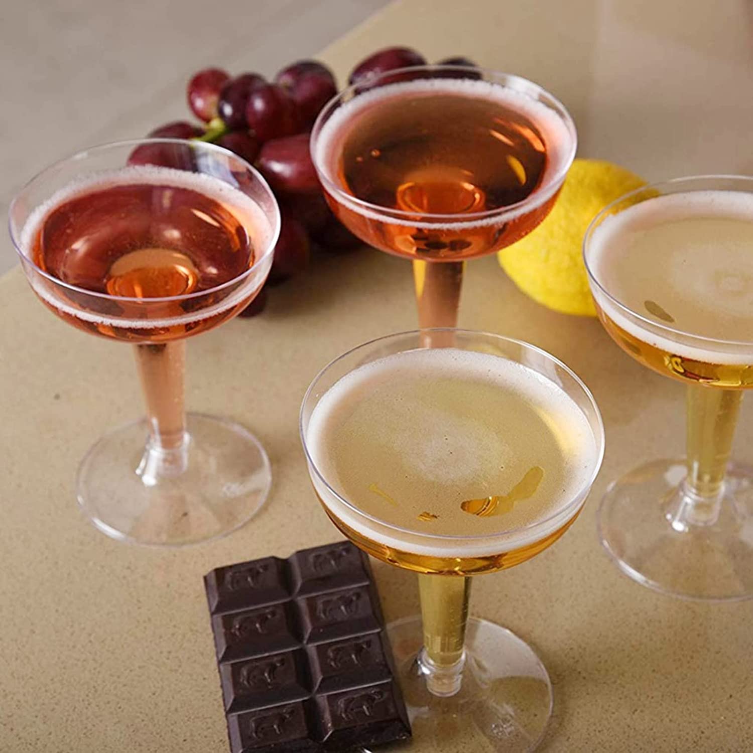 LATERN Plastikowe kieliszki do degustacji wina, 120 ml, przezroczyste kieliszki do degustacji wina, wielokrotnego użytku, do whisky, szampana, piwa, deseru, puddingu, musu (11 x 8,2 cm)