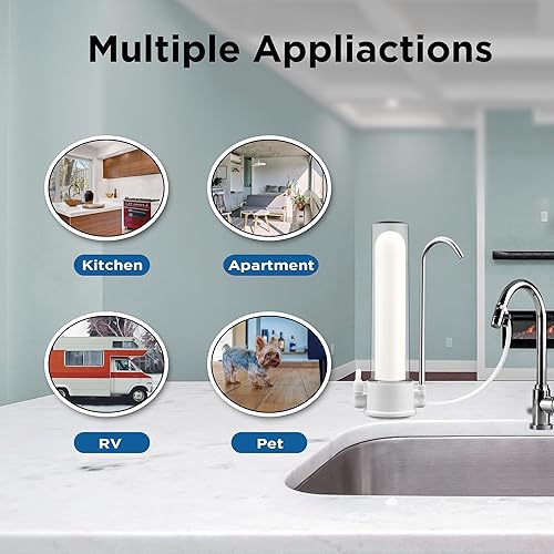 Miniatura 7 de SQ-FF-02A Elemento de filtro de repuesto para sistema de filtro de agua de cerámica, reduce el cloro, metales pesados, sedimentos, mal sabor y olor,