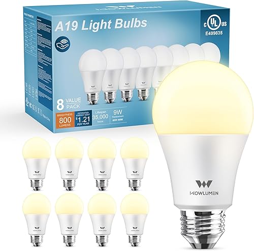 Miniatura 7 de Bombilla LED A19, bombillas E26 de 9 W (equivalente a 60 vatios), blanco frío de 5000 K, base estándar de 800 lm para cocina, sala de estar, Luz