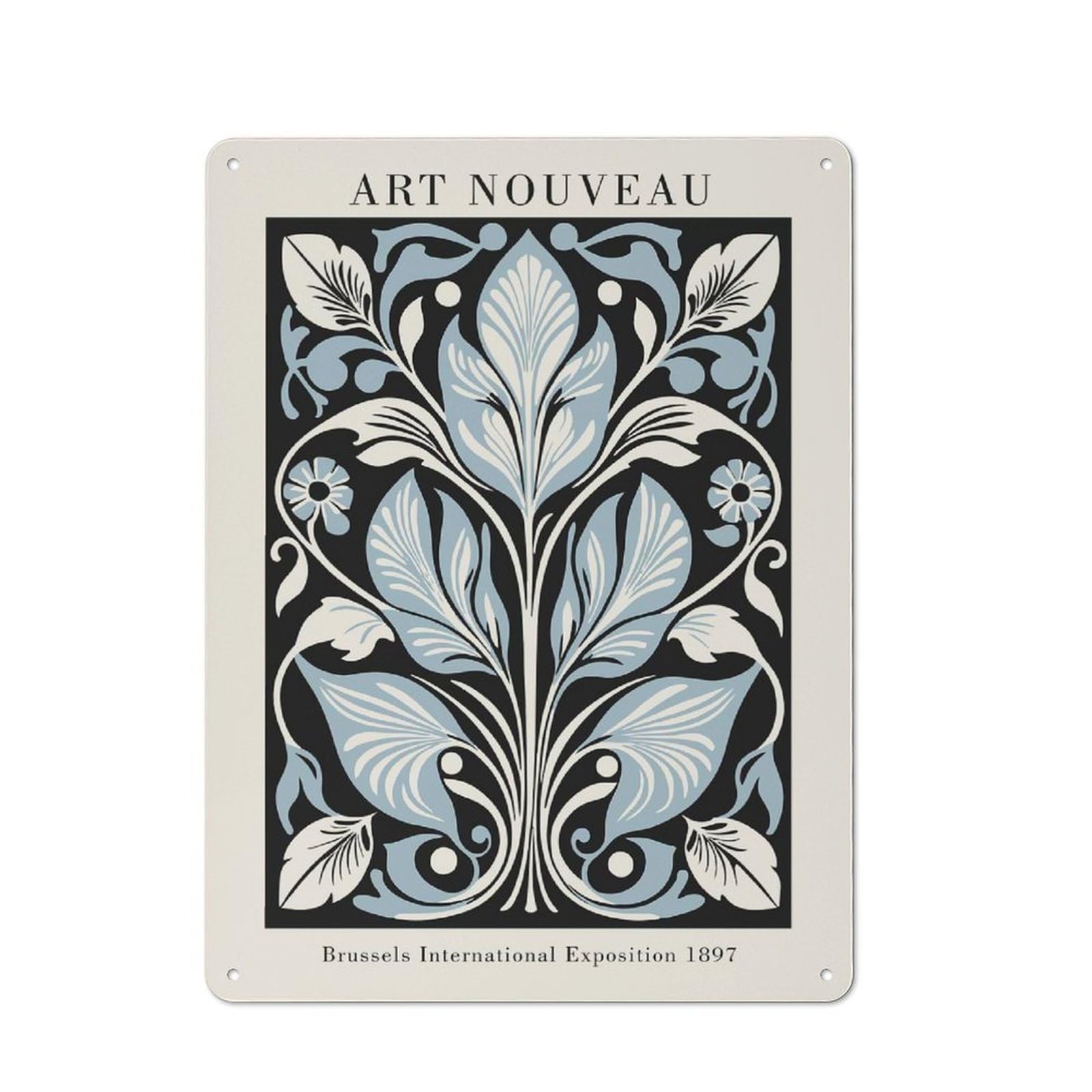 Junmoney Style-2 Casual Art Nouveau Botanical Art Shed Metal Sign 40X30cm, Shed Wall Decor For Greenhouse, Garden Room, Cafe Or Entryway