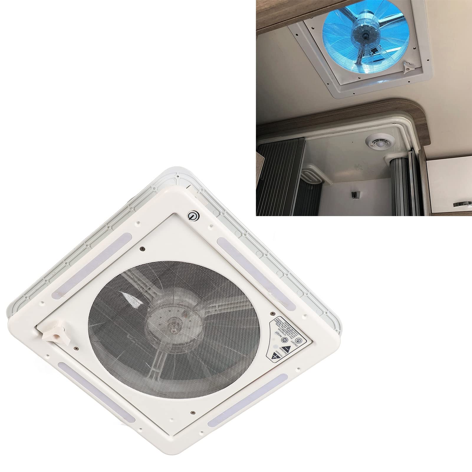 Generic Wentylator Dachowy 12 V do Pojazdów Kempingowych z Dwoma Trybami i 4 Diodami LED Wentylacja Montowana na Suficie dla Przyczep Kempingowych i Jachtów Cichy Wentylator do Kampera Zapewniający