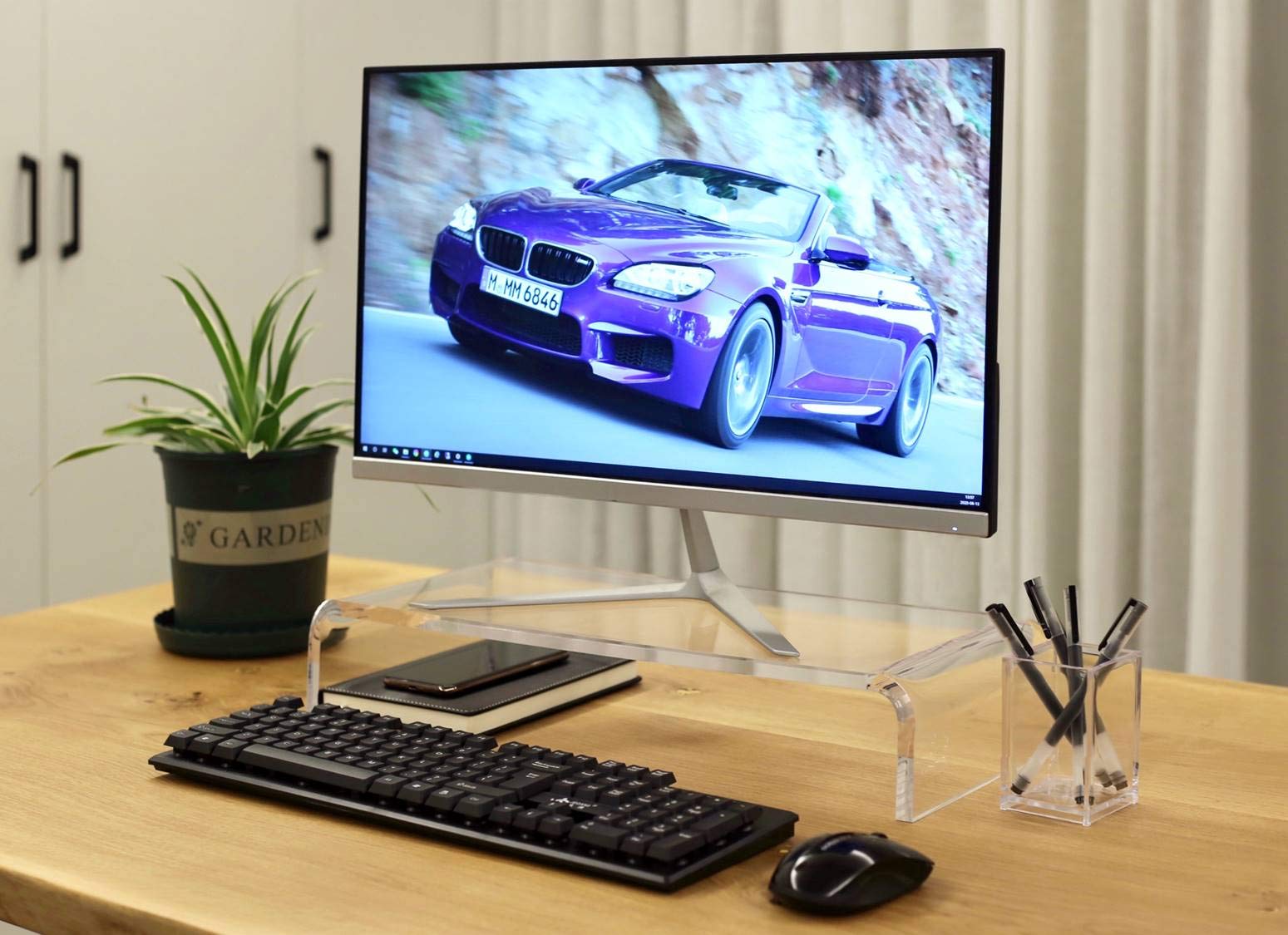 Buy STYLEZONE Premium Clear Acrylic Computer Monitor Stand with Pencil