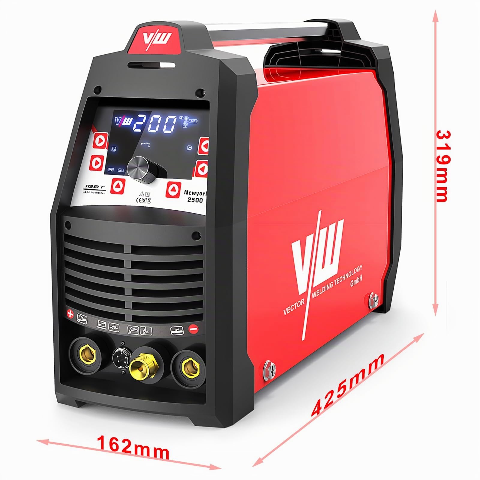 VECTOR WELDING Poste à Souder 5 en 1 TIG AC DC 200A Pulsé avec Plasma | MMA 170 A, Plasma 50 A, Allumage HF, 9 Mémoires, Écran LED, avec Casque, Pédale et Accessoires, pour Aluminium, Acier
