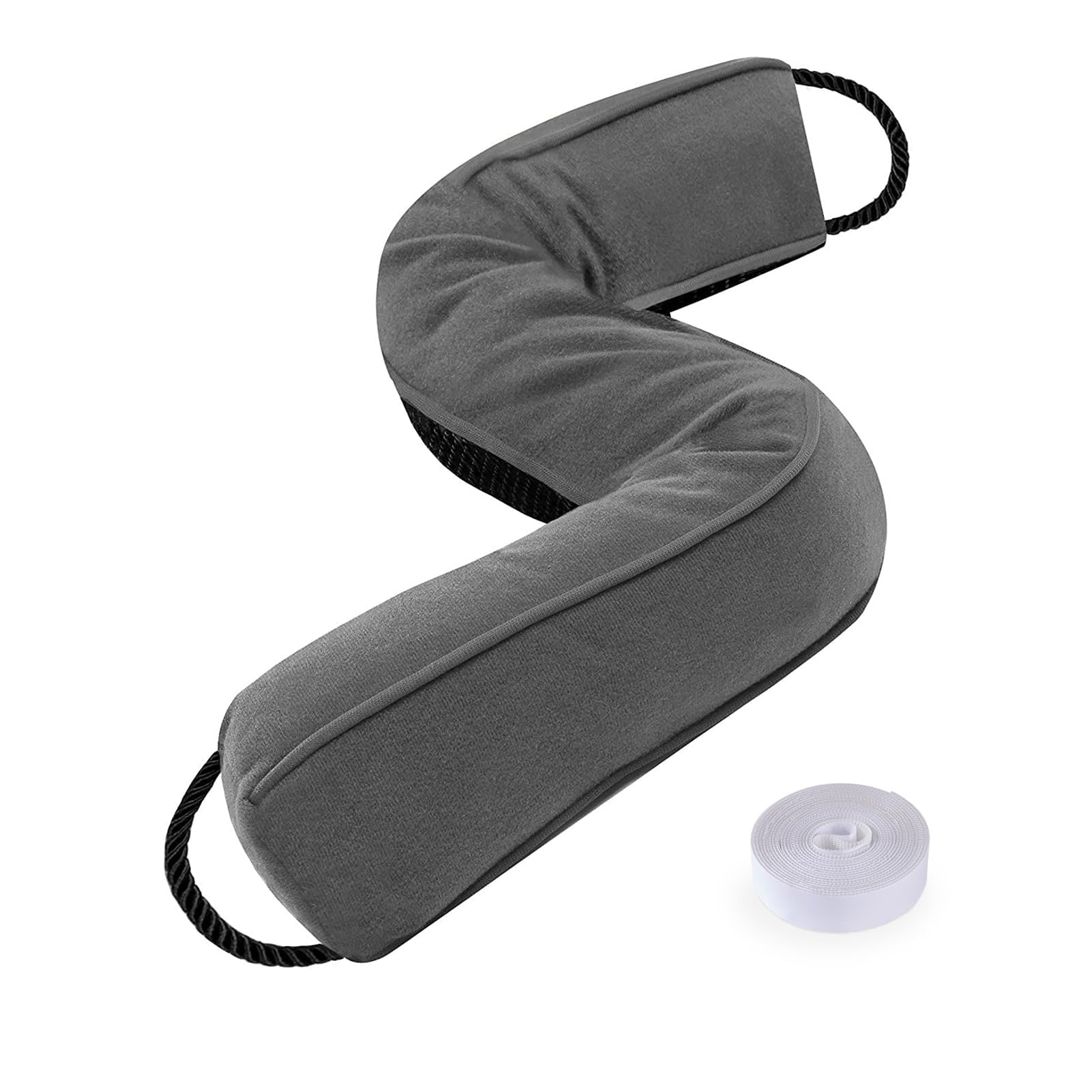 Sunolga 60 Inch Door Draft Stopper with Removable Cover for Gaps Up to 3 Inch, Machine Washable Noise and Air Blocker for Bottom of Door and Window, Grey