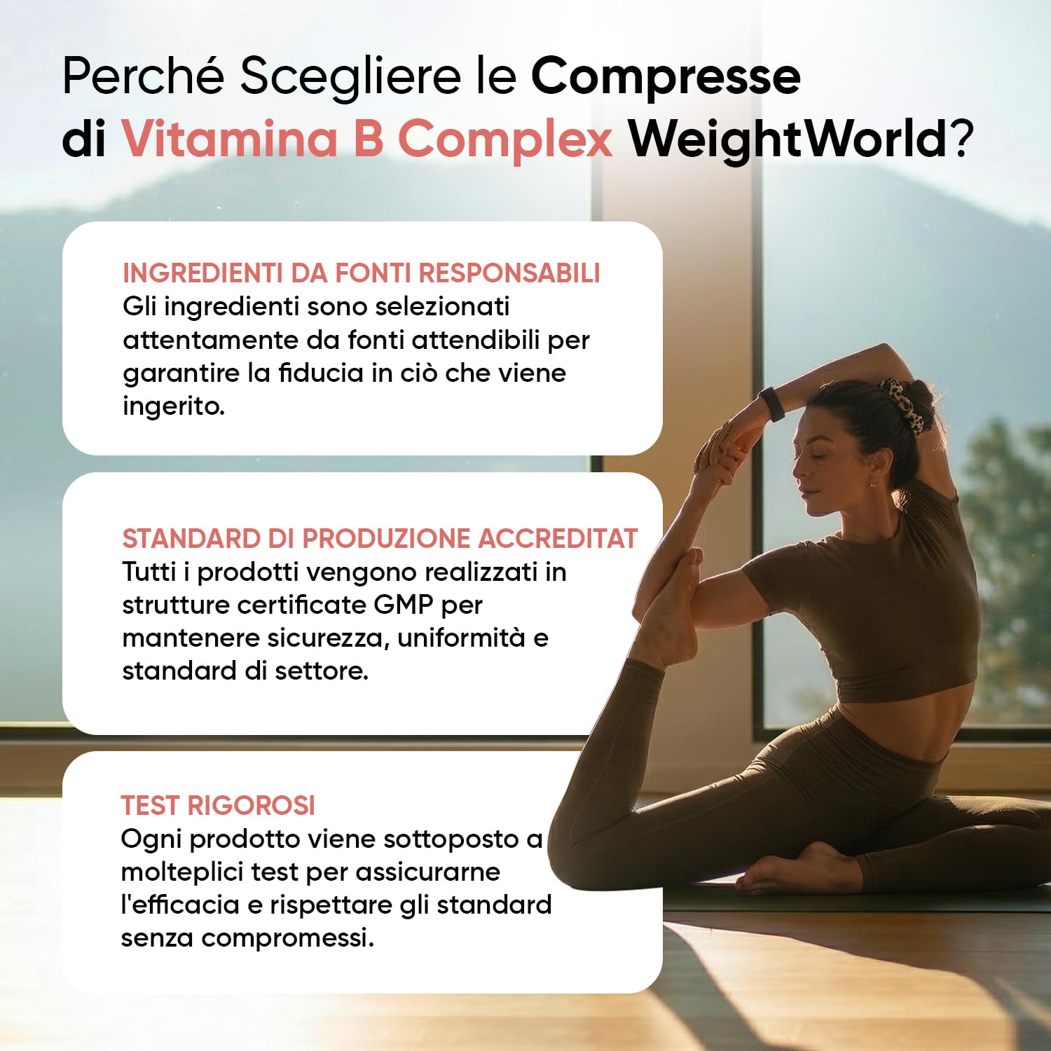 Vitamina B Complex, 365 Compresse Vegane, 1 al Giorno (1 Anno), con Biotina, Acido Folico, Riboflavina, Inositolo, Vitamina B12, B1, B3, B4, B5, B6 e Vit C (Acido Ascorbico), Senza Magnesio Stearato