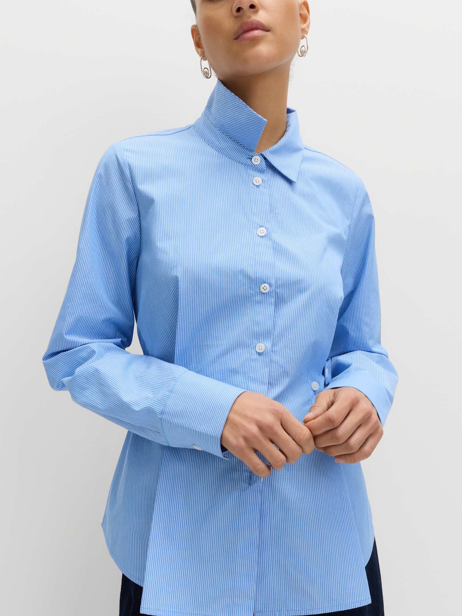 Marks & Spencer Camicia a Righe in Puro Cotone con Dettagli Bottoni