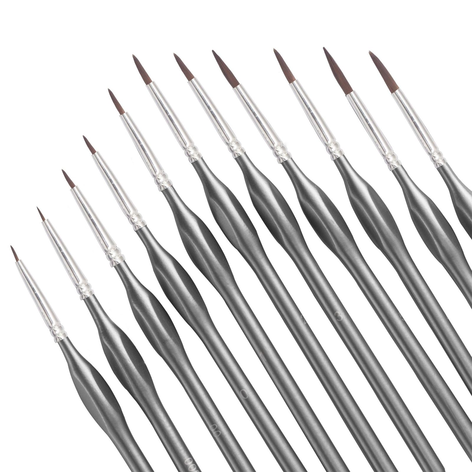 11Pcs Detail Paint Brush Set Miniature Brushes for Fine Detailing Acrylic Watercolor Oil Art Painting Model Drawing Fine Tip Drawing Pen