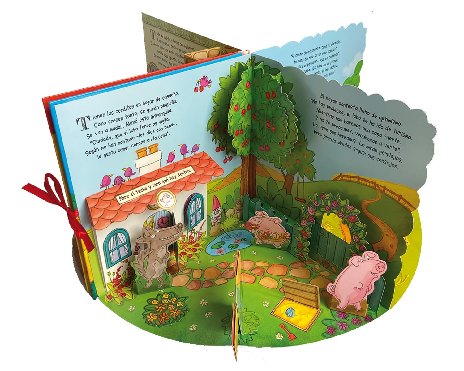 Los tres cerditos... y el lobo feroz. Cuento interactivo en 3 dimensiones. A partir de 3 años.: . . . Y El Lobo Feroz (Libro carrusel)