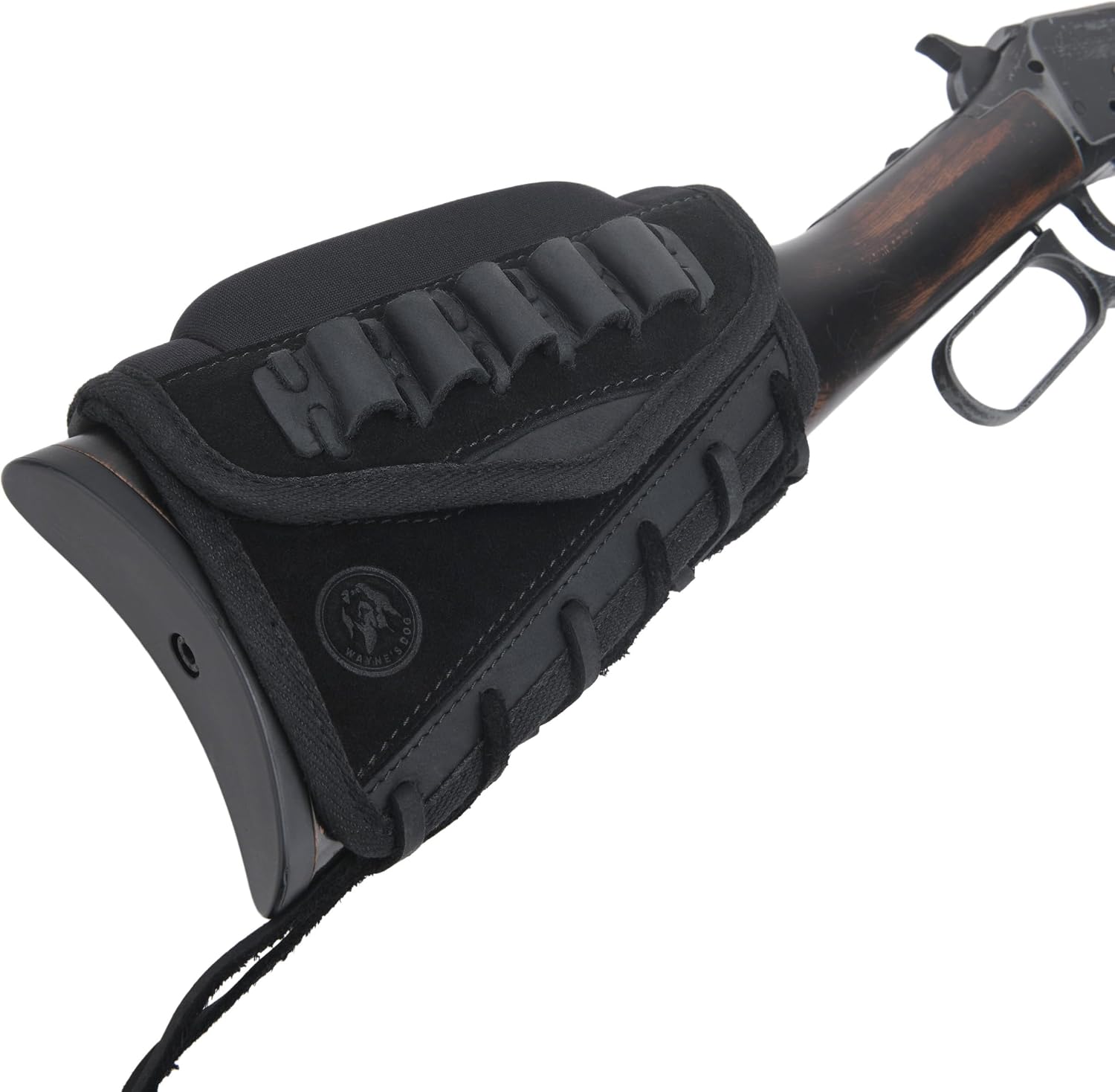 Leather Gun Buttstock Ammo Cartridge Holder Rifle Cheek Rest Riser Pad for .30-06 .308 .45-70