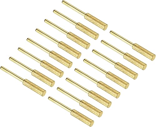 PATIKIL Sacapuntas de motosierra de diamante de 732 pulgadas, paquete de 16 unidades de afilar piedra de afilar herramienta de lijado de pulido,