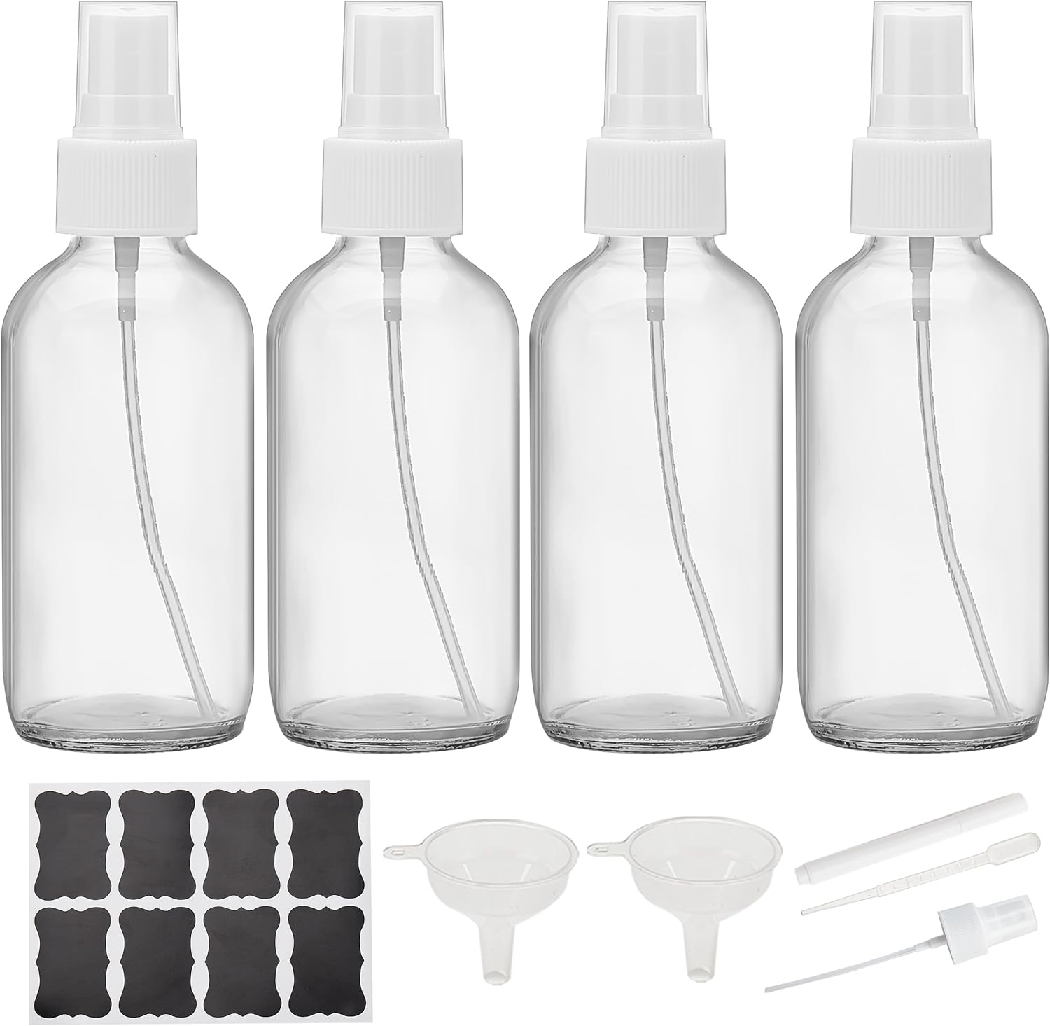 Bastelica Clear Glass Spray Bottles 4 oz, Small Empty Spray