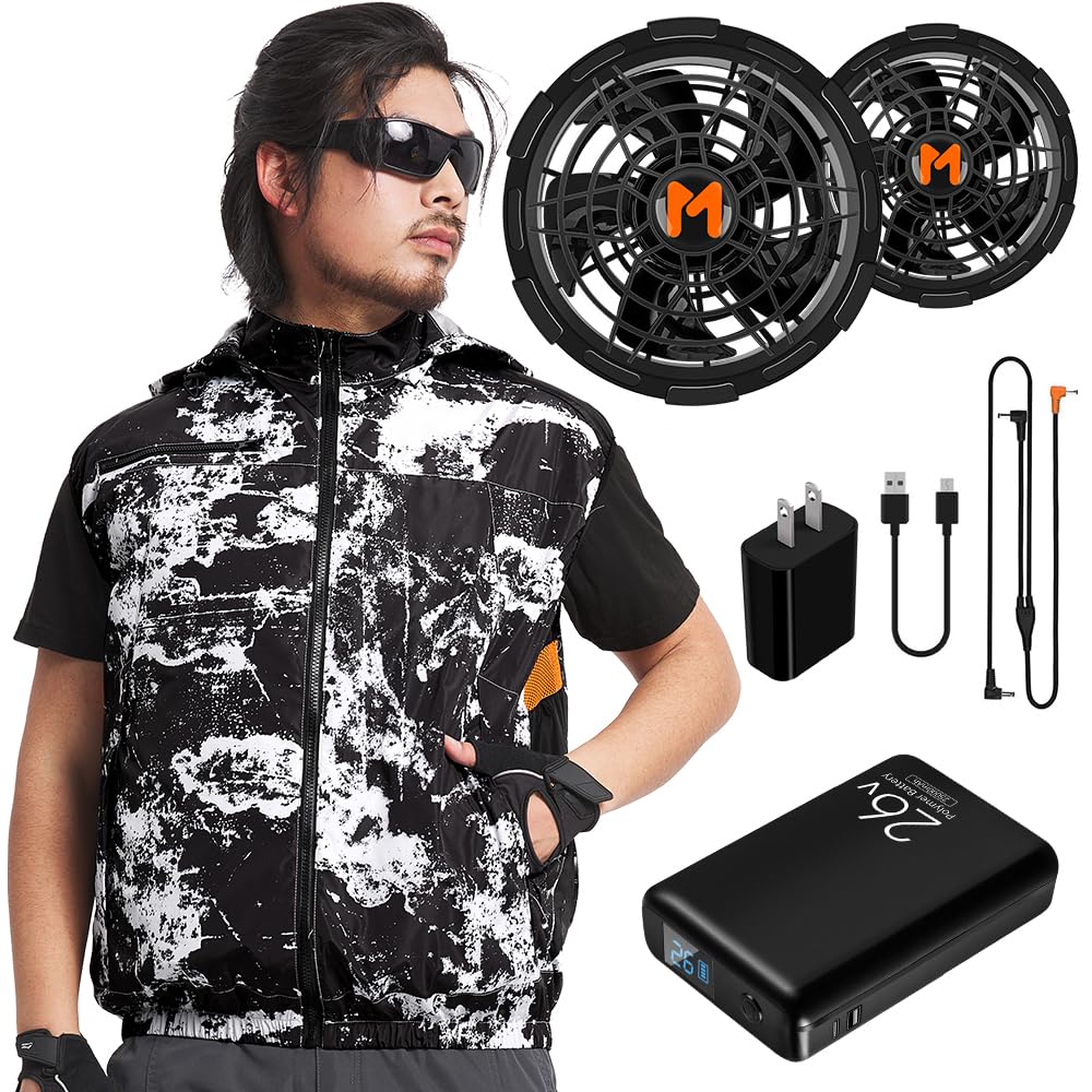 【Meizoon】空調服フルセット 26V 男女兼用　Sサイズ　熱中症対策 Amazon | [Meizoon] 空調作業服 26V高電圧出力 2025年 ファン