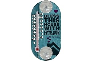 La Crosse 204-154B 4" Window Thermometer, with Suction Cups for Indoor/Outdoor Temperature