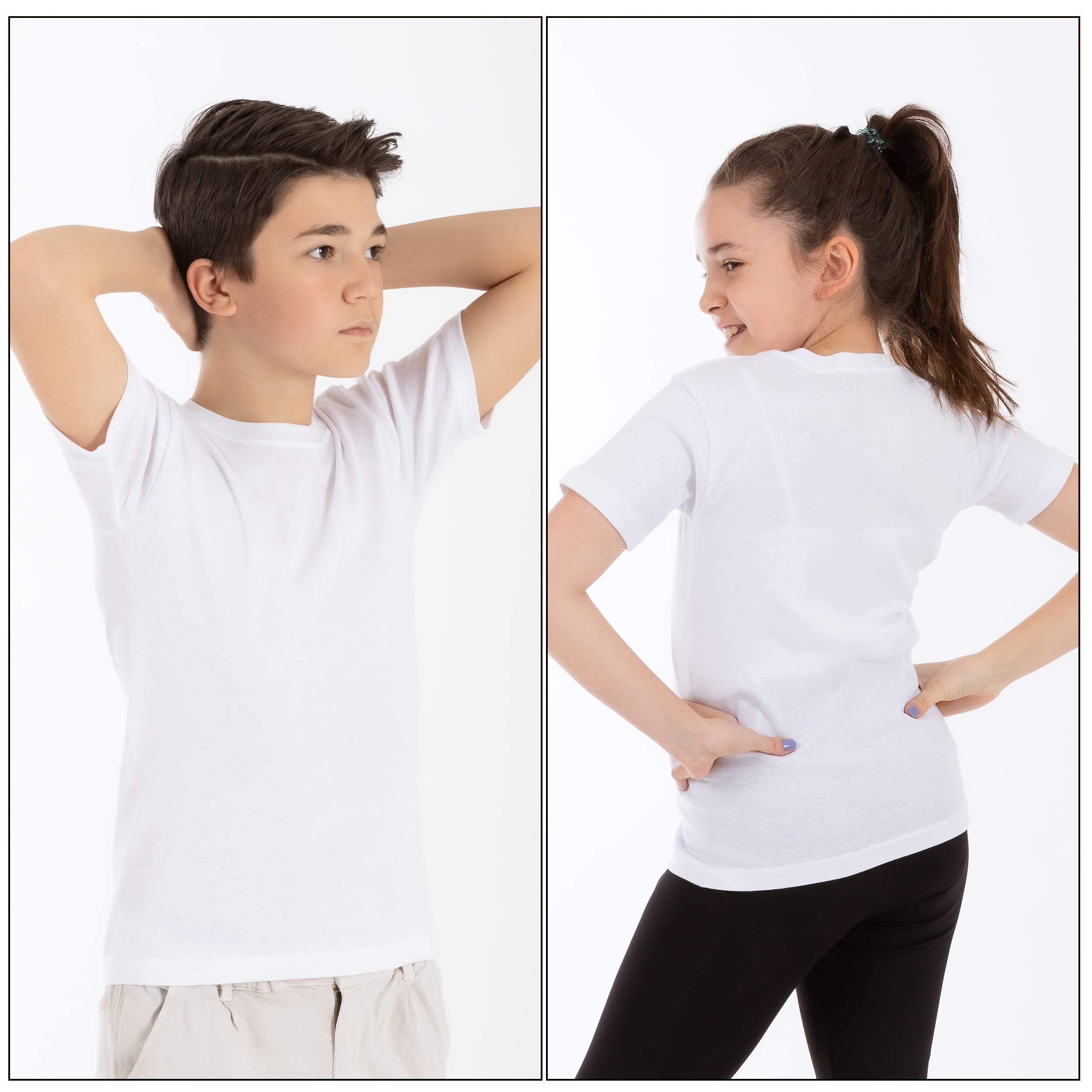 LOREZA ® 3/6 Pack Enfants sous-vêtements Unisexe Manches Courtes Chemise garçons Filles sous-vêtements Filles 100% Coton