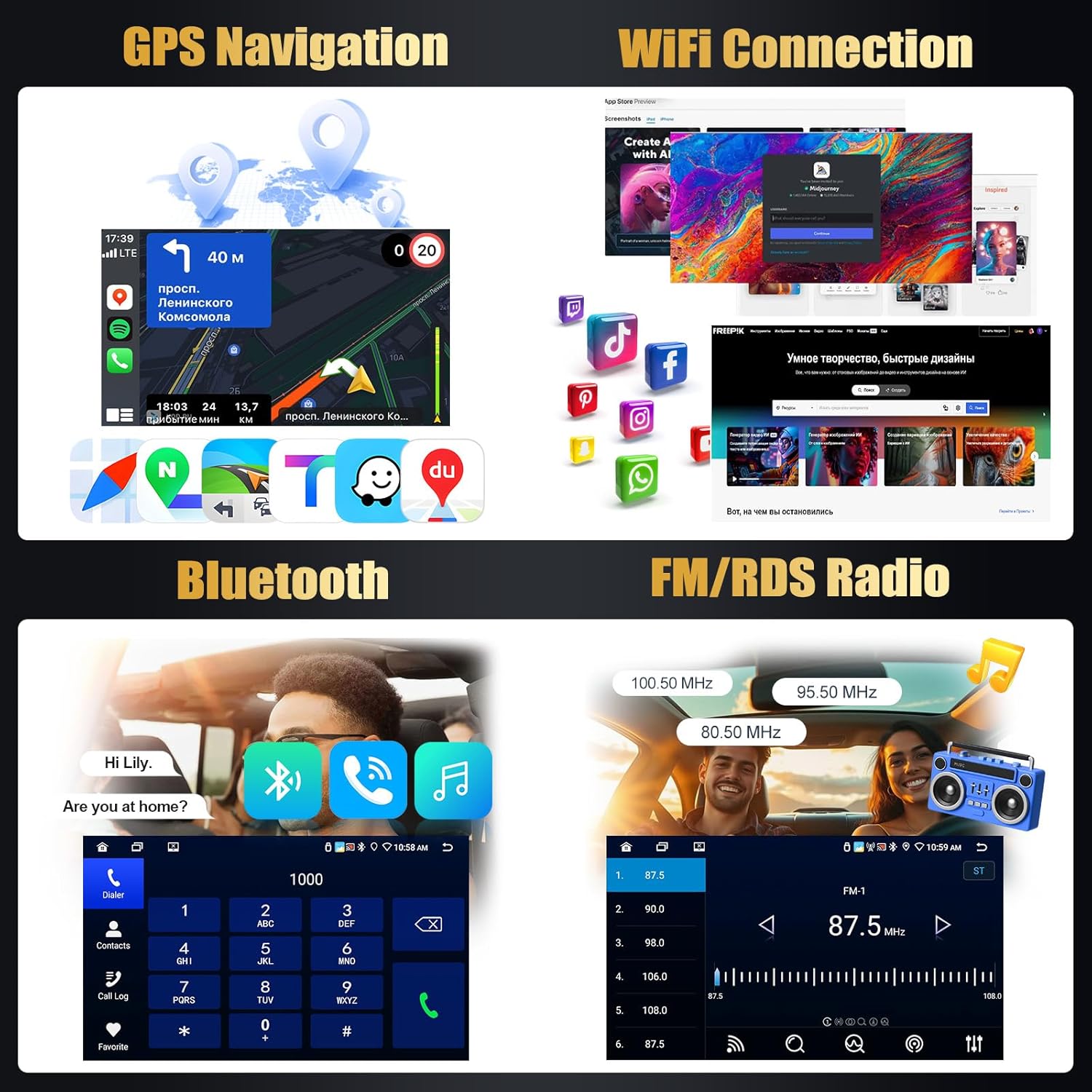 [6G+128G] 8 Core for Mercedes Benz Sprinter Vito 2006-2018 Android 15 Car Radio Carplay Android Auto 10.1'' Touch Screen Bluetooth FM RDS WiFi GPS Navi SWC+AHD Backup Camera 360°Panoramic View