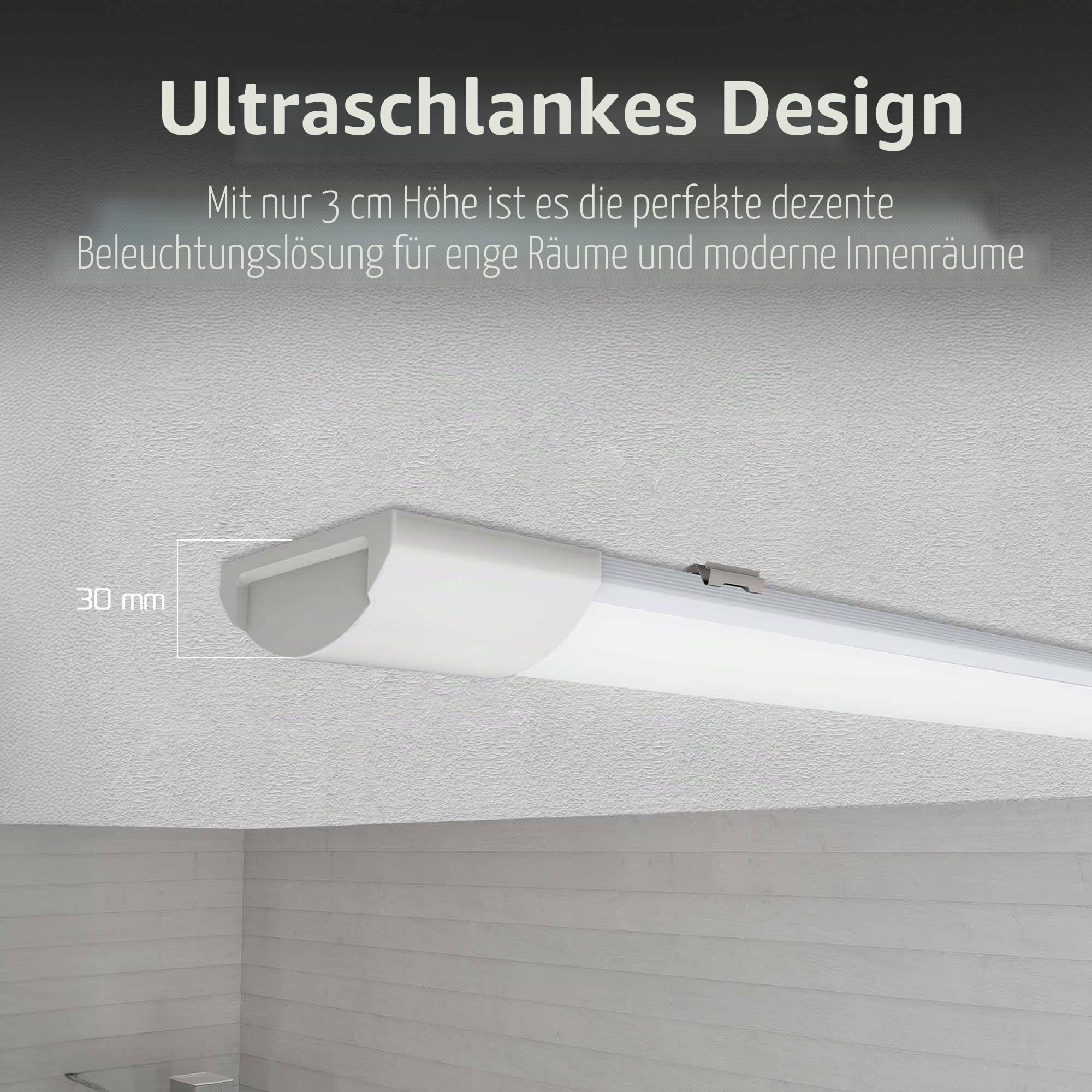 Ledvion - 10er set, Feuchtraumleuchte LED, 120cm, IP20, 30W, 120 lm/W, Neutralweiss, 4000K, Koppelbar, kellerleuchte, deckenleuchte, garagenbeleuchtung, werkstattbeleuchtung