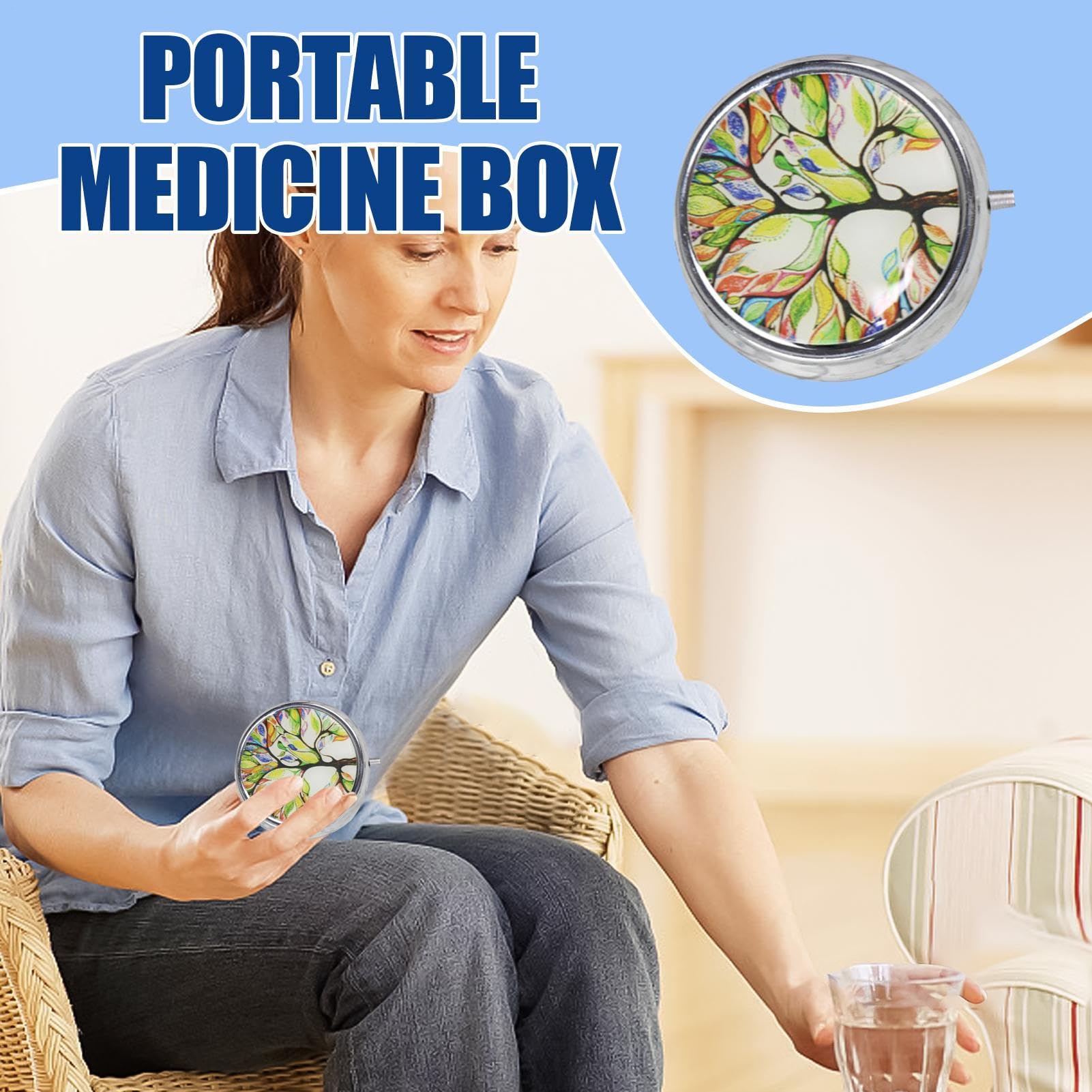 Boîte À Pilules Portable Étui Portable à 3 Compartiments pour Médicaments
