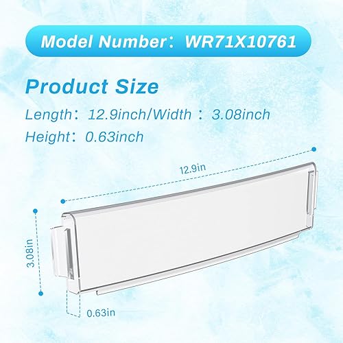 Miniatura 2 de WR71X10761 - Moldura para estante de nevera (transparente), compatible con GE frigorífico, congelador, puerta y estante de puerta, repisa de