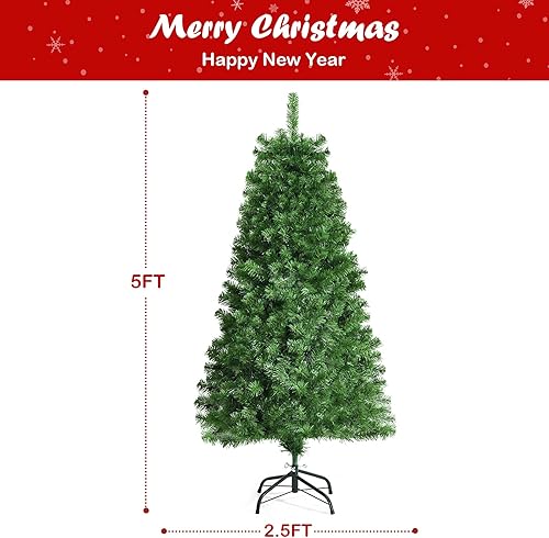 Miniatura 7 de Goplus Árbol de Navidad de lápiz de fibra óptica de 7 pies, árbol de Navidad artificial delgado preiluminado con luces de colores, 697 puntas de