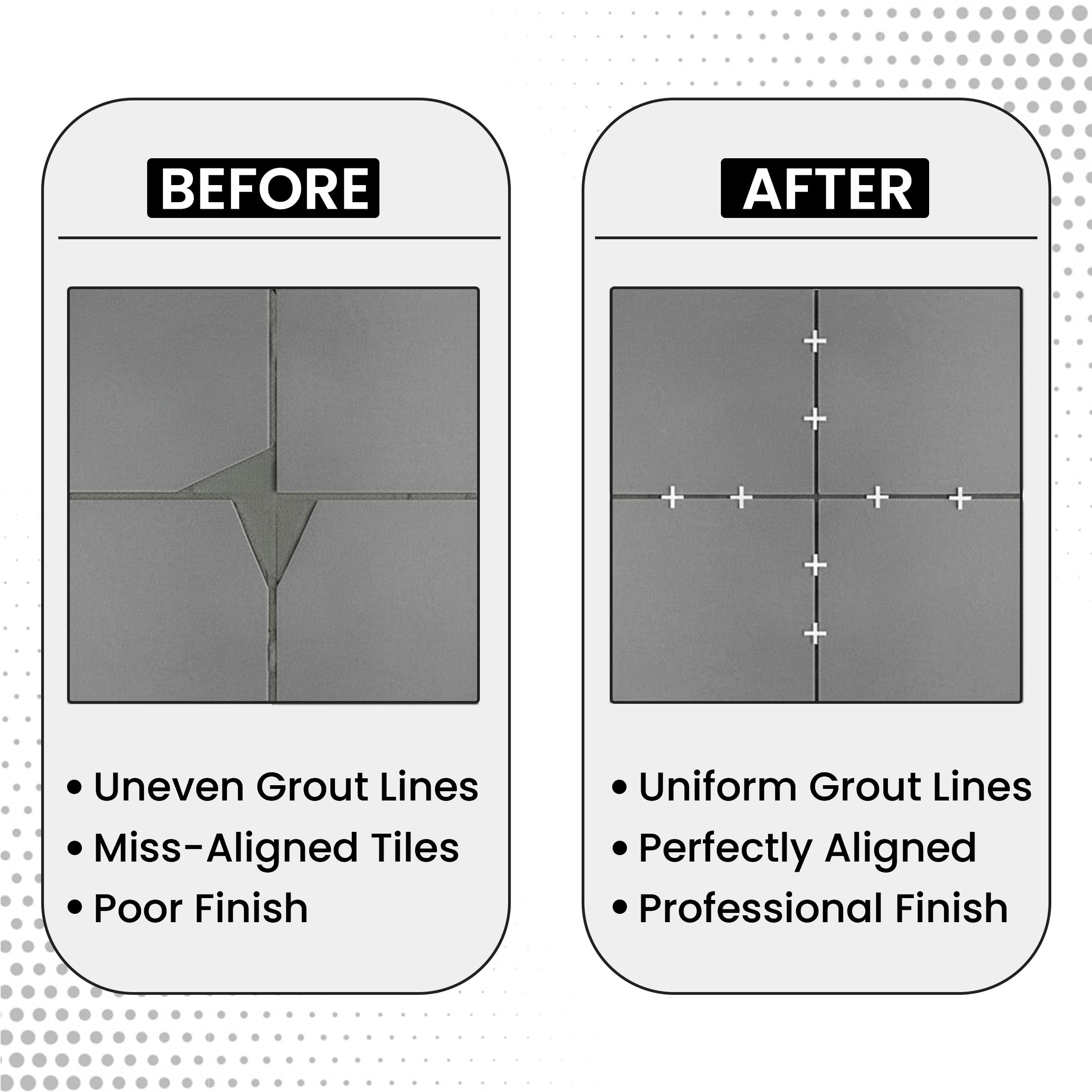 Tile Spacers Cross Shape, White Plastic, Precision Tiles Alignment, Even spacing Easy to Use (500, 4 MM) 4