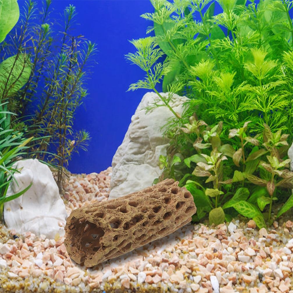 HANABASS 2 Pz Resina Betta Tunnel Betta Pesce Giocattoli Piccolo Foro Cavo Betta Grotta Di Pesci Acquario Arredamento Accessori Serbatoio Di Pesce Per Piccoli Pesci Gamberetti Betta