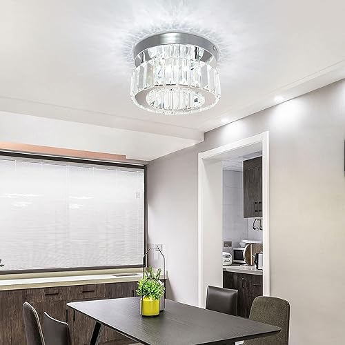 Miniatura 4 de CLAIRDAI Lámpara de techo de cristal cuadrada de montaje empotrado, lámpara de techo LED moderna para cocina, pasillo, vestíbulo, sala de estar,