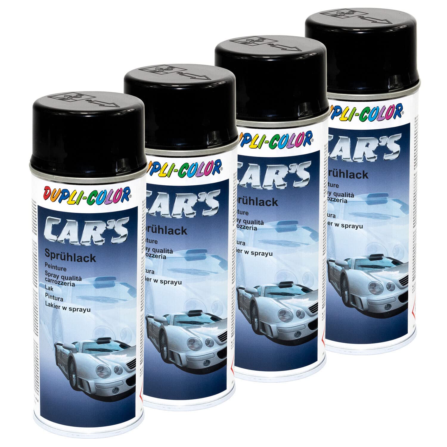 Car Lackspray Schwarz Glänzend 4x 400ml Dupli Color