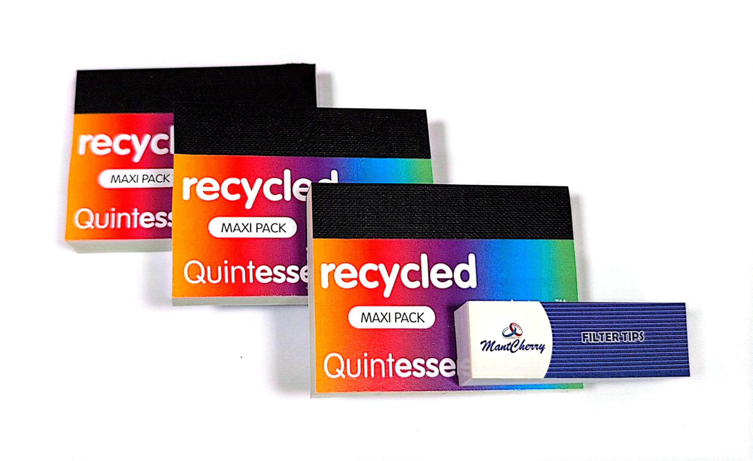QUINTESSENTIAL RECYCLED CHLORINE FREE ROLLING TIPS MAXI PACK - 3 BOOKLETS