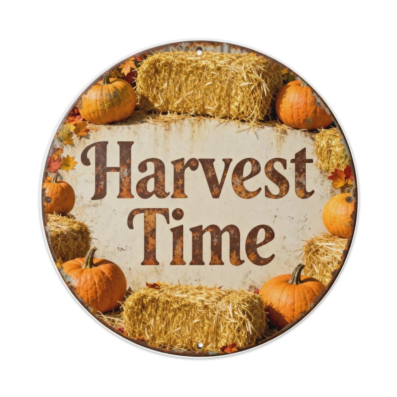 Harvest Time Metal Tin Sign Plaque