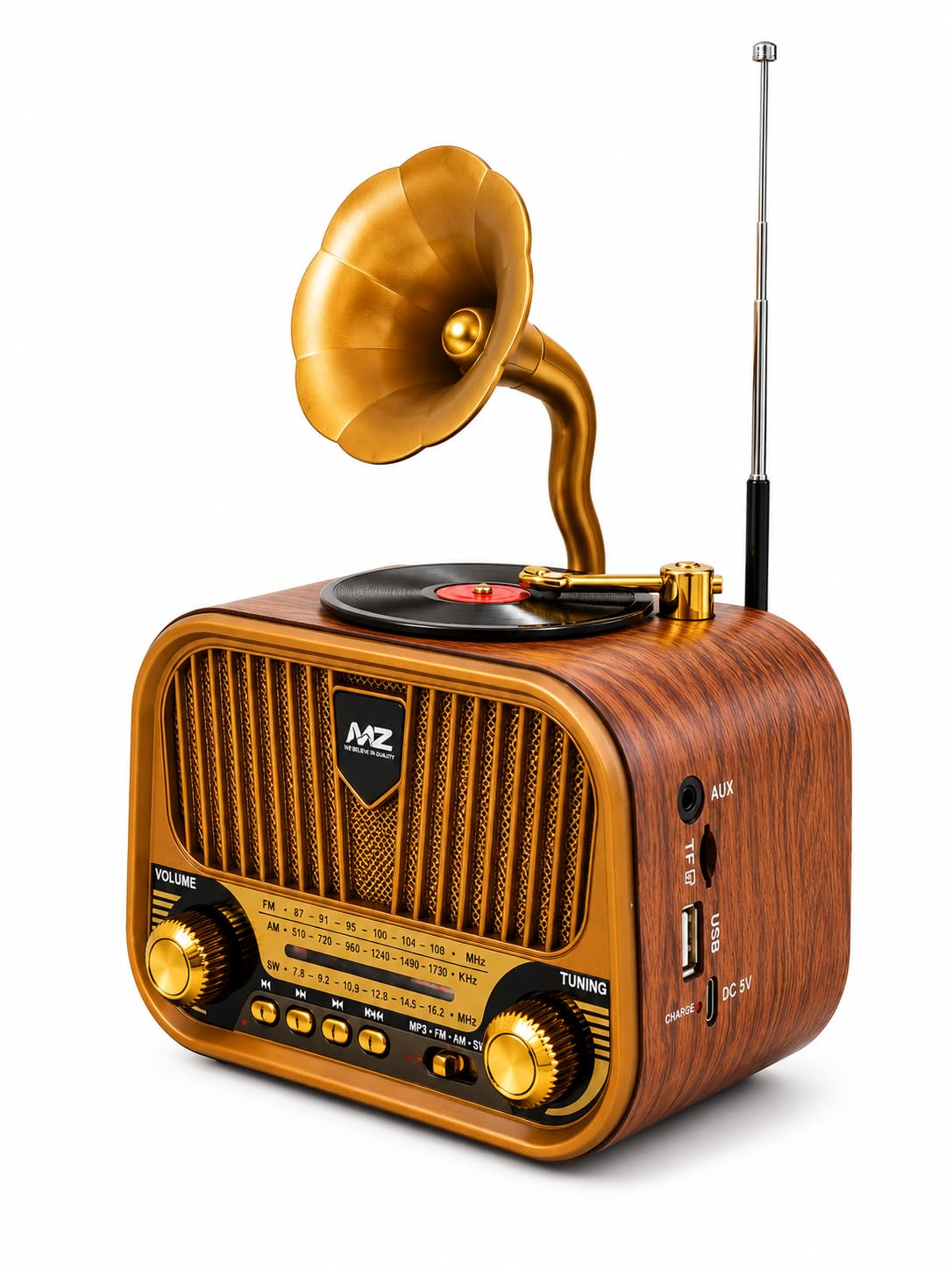 Audio Land Classic Portable FM Radio with Bluetooth Speaker, FM/AM
