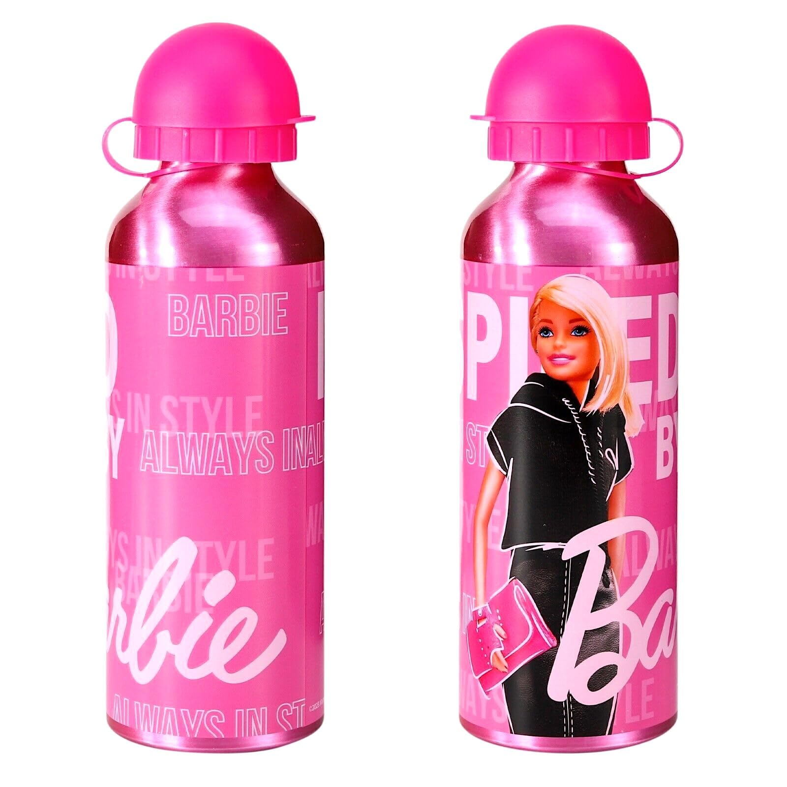 Tdl Childrens Kids Barbie Aluminium Water Bottle