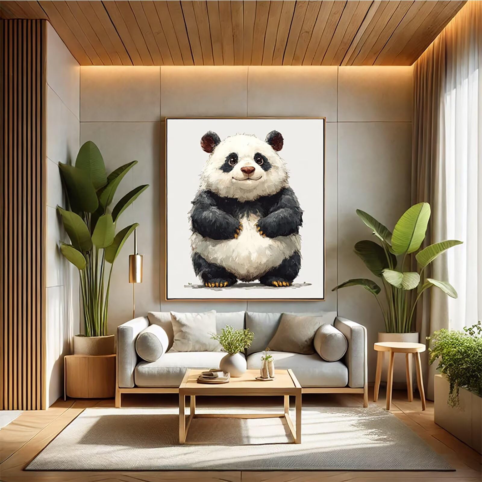 Panda zestaw do malowania według liczb, zestaw "zrób to sam" do malowania według liczb, uroczy, zestaw do majsterkowania dla dorosłych z pędzlem i farbą akrylową, zestaw do malowania według liczb