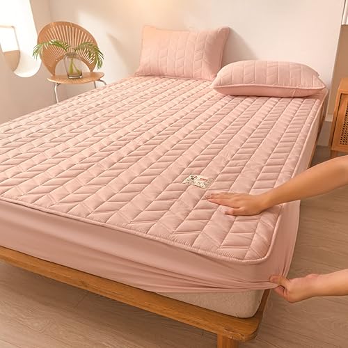 DUNBRI Protector de colchón acolchado extra profundo, transpirable, ultrasuave, refrescante, sábana bajera ajustable de 3 a 12 pulgadas de