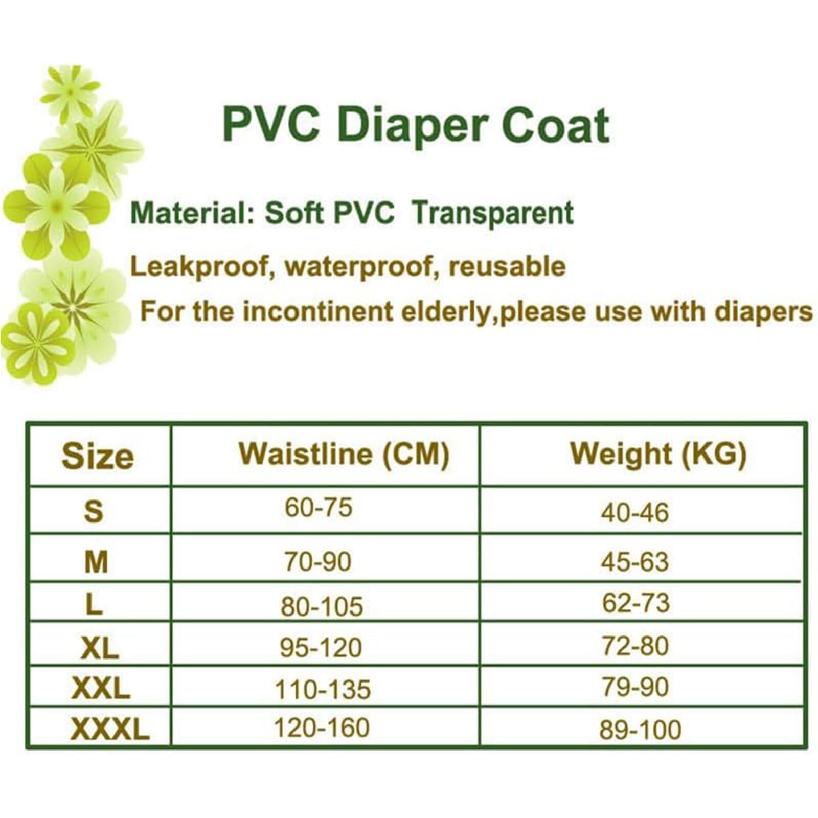 TAPIVA Adult Incontinence Pants/PVC Waterproof Diapers/Wide Stretch Legs/Reusable and Soft Surface Thongs/Suitable for Men and Women