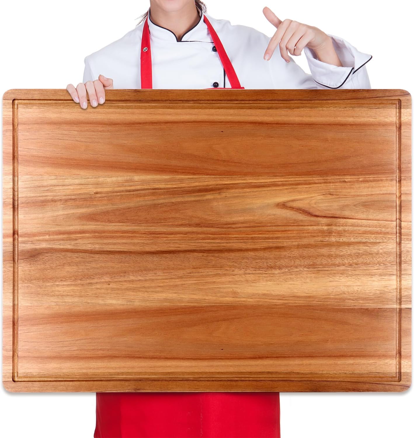 20" XL Extra Large Wooden Cutting Boards for Kitchen Charcuterie Boards Hardwood Solid Chopping Board Big Acacia Wood Cutting Board Meat Serving Cheese Board Thick Butcher Block Turkey Carving Board 20"L x 15"W