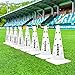 FORZA 20in Training Cones | Adjustable Hurdle System for Customizable Drills | Available in 4 Fluorescent Colors (with Agility Poles, White, Pack of 8)